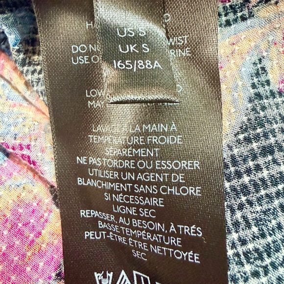 Anthro Maeve Colette Peasant Blouse Floral Boho Black Pink Size S - Picture 10 of 12